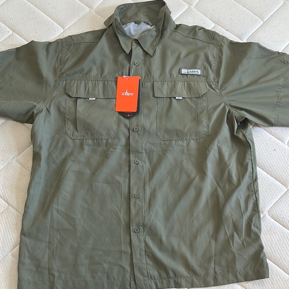 Green Lightweight Shirt Jacket with Military Style